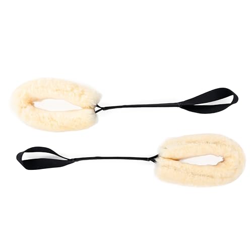 Balanced Body Cadillac Trapeze Table Cotton Web Straps with Fuzzies, Pilates Equipment Accessory, Pair - size: Cotton Straps with Fuzzies