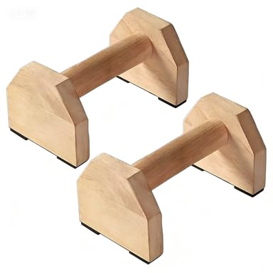 Push-Up Stand,Parallettes Bars,Wooden Calisthenics Equipment for Handstand Training,Non-Slip Base Exercise Home Workout Equipment,Parallettes Handle Stands Grip for Men Strength Training