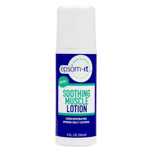 Epsom-It Soothing Muscle Lotion - Roll On Epsom Salt Lotion with Arnica for Muscle Stiffness, Leg, Knees and Feet Discomfort, Topical Magnesium Cream, 3oz