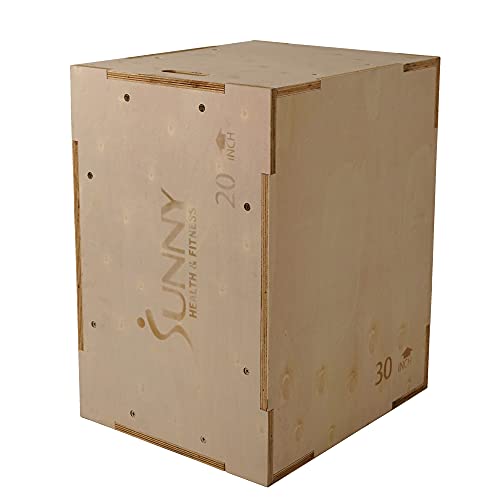 Sunny Health & Fitness Foam Plyo Box with Adjustable Heights and High Weight Capacity - style: 30" Max - Wood