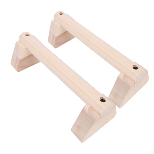 Focket Wood Push Up Bars, Adjustable Width Sturdy Parallettes Bars, Handstand Trainer with Non Slip Base and Grip Pads for Home Fitness Strength Training Workout - size: 25cm
