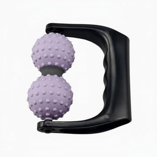 Generic Double Ball Myofascial Release Handheld Massage Roller Deep Tissue Textured Body Roller for Stretching Users, Athletes, Home, Gym, Light Purple
