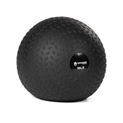 Titan Fitness Rubber Tread Slam Ball, Dead Bounce, Weight Workout - Throw, Catch, Slam, Twist - style: 90 lb