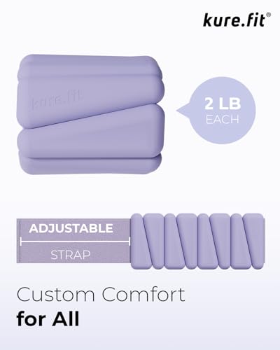 Pilates Weight | Wrist & Ankle Weights for Women | Weighted Bangles | 1LB/ 2LB Each (Set of 2) - color: Lilac, size: 2 LB