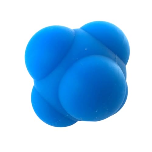 Hexagonal Silicone Reaction Training Ball Six-Sided Bounce Workout Ball for Agility Reflex Speed Hand-Eye Coordination Training Fitness Tool for Men Women