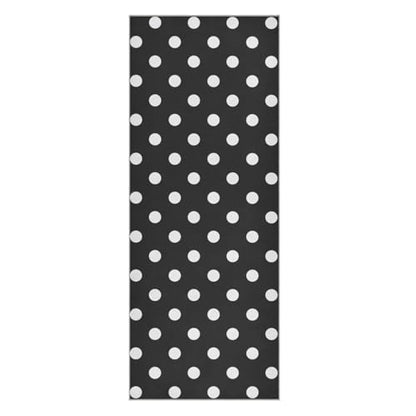 Black and White Polka Dot Yoga Mat Towel, Non-Slip Sweat Absorbent Lightweight Yoga Towel for Hot Yoga, Pilates, Fitness and Workout, Travel 72" x 27" Machine Washable