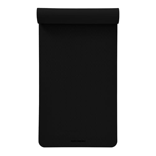 Retrospec Zuma Yoga Mat | 1/2 Inch Thick Non Slip Workout Mat | TPE Exercise Mat for Yoga, Pilates & Stretching | 72x24in - color: Black
