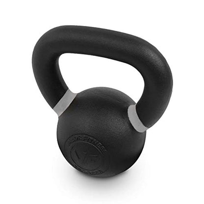 Valor Fitness Premium Cast Iron Kettlebells Powder Coated Kettle Bell Weights - Includes LB and KG Weight - color: B: 15 LB