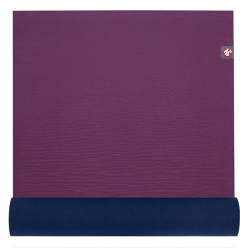 Manduka eKOLite Yoga Mat 71" - 4mm | Natural Rubber | Eco-Friendly | Soft Textured Surface | Natural Next-to-Skin Feel | 71 x 24 inches | Acai Midnight