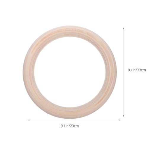 2pcs Wooden Gymnastic Rings Pull up Rings for Full Body Workout, Calisthenics Training Equipment with Straps for Home Fitness and Strength Training