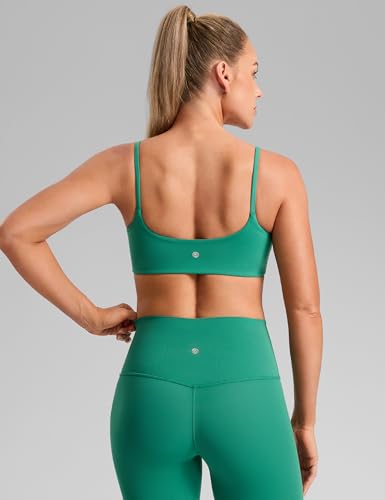 CRZ YOGA Butterbreeze Scoop Neck Sports Bras - color: Cascadia Green, size: Large