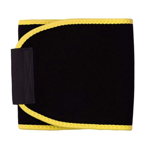 Waist Trainer Trimmer for Women &Men Working out Sweatband Waist Sweat Belt Slimmer Body Shaper Belly Fat - color: Yellow, size: Medium