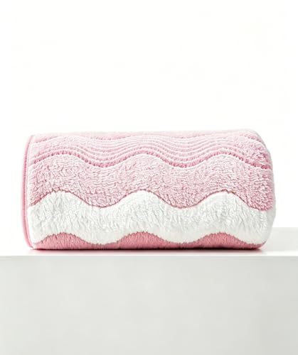 Microfiber Bath Towel 35x70in - Ultra Soft Quick Dry, Lightweight for Gym, Spa, Travel | Hotel Grade & Multi-Use| Single Pack - color: Pink and White Stripe, size: 35*70 Inches