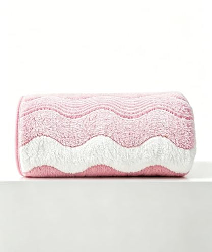 Microfiber Bath Towel 35x70in - Ultra Soft Quick Dry, Lightweight for Gym, Spa, Travel | Hotel Grade & Multi-Use| Single Pack - color: Pink and White Stripe, size: 35*70 Inches
