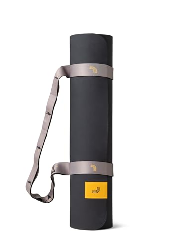 Lolë Pose Yoga Mat for Women with Strap Carrier | Non-Slip 5mm Thick Exercise Mat | Ideal for Hot Yoga & Pilates | PVC-Free & Sweat-Resistant - color: Black/pebble N760