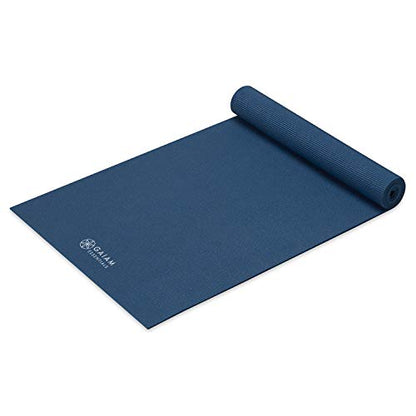 Gaiam Essentials 1/4" Thin (6mm) Yoga & Pilates, Fitness & Exercise Mat with Easy-Cinch Carrier Strap Cusion Support For Fitness and Gym Workouts