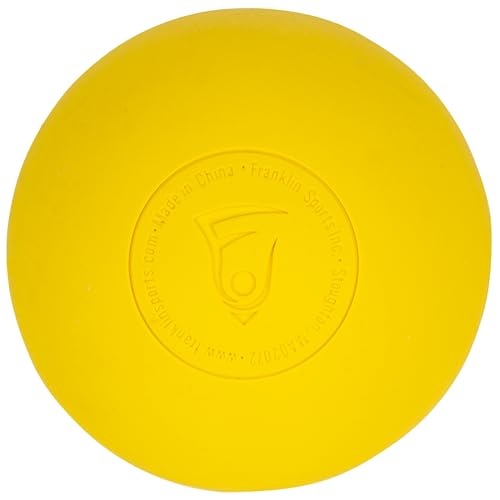 Franklin Sports Lacrosse Balls - Official Size Lax Balls for Practice - Rubber 63mm Outdoor Lacrosse Balls - Great for Muscle Massage Therapy + Yoga - White + Yellow