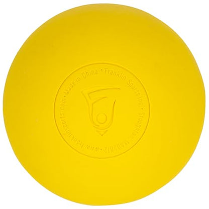 Franklin Sports Lacrosse Balls - Official Size Lax Balls for Practice - Rubber 63mm Outdoor Lacrosse Balls - Great for Muscle Massage Therapy + Yoga - White + Yellow