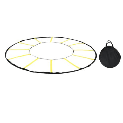 Circular Agility Training Ladder 12 Rungs - Nylon Speed Ladder for Football Soccer Basketball, Portable Footwork Training Equipment for Indoor Outdoor with Storage Bag