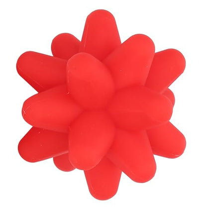 Foot Massage Ball, Soft Spiky Massage Ball, Safe Silicone Spiky Ball for Back, Feet, Waist, Fitness Deep Relaxation, Trigger Massage Point, 3.1in x 3.1in (Red)