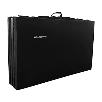 BalanceFrom All Purpose 4'x10'x2" Extra Thick High Density Anti Tear Gymnastics Gym Folding Exercise Aerobics Mats, 2-Inch Thick, Black