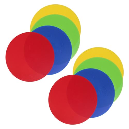 KESYOO 8pcs Sports Floor Spot Markers Set, 9-inch Non-Slip Flat Agility Discs for Soccer Football Basketball Training, Multi-Color Round Training Cones for Speed and Endurance Drills
