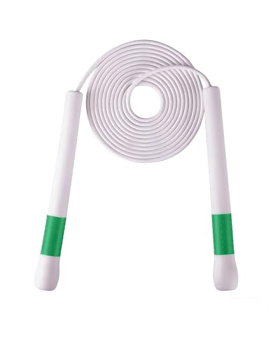YUEDONG Ergonomic Jump Rope for Adults – Choose 3mm Steel Core (HIIT/Outdoor) or 4mm Nylon Core (Speed/Double Unders), Non-Slip 7.7” Handle, Quick Adjust Length for Home Gym Crossfit Cardio with Carry Bag