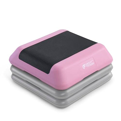 Circuit Fitness by Marcy 16 x 16 inches Adjustable Height Aerobic Step Platform with Adjustable Risers, Non-Slip Rubber Surface, Home Exercise Fitness Training, Multiple Color Options