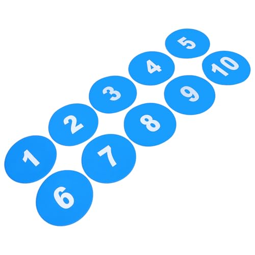 10pcs Soccer Training Spot Markers Flat Cones 23cm Non-Slip Blue Plastic Floor Dots for Agility Drills Field Court Sports Practice