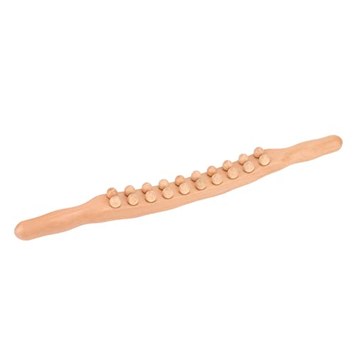 Beech Roller Stick With Double Row 20 Beads Versatile Double Sided Roller Stick for Relaxation Tension Relief Ideal for Sports Recovery And Self Care