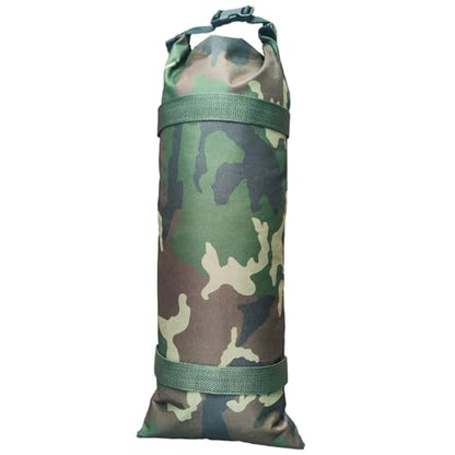 Flood Barrier Sand Bags Camouflage Canvas Flood Protection Sandbags & Reusable With Insert Buckle Handle Woodland Sandbags for Emergency Flood Protection Fits Doors Garages Basemen Counterweights (6)