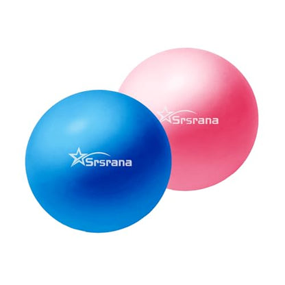 9 Inch Pilates Ball, Mini Exercise Ball for Yoga, Barre & Fitness Training - color: 1Blue&1Pink
