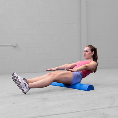 Body-Solid Tools Half Foam Roller - Ideal for Physical Therapy, Exercise and Balance Training, 1/2 Foam Roller Half Round Design, 36 Inch Length, Blue