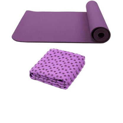 Attraction Design Yoga Mat Non Slip Exercise Mat Extra Thick Workout Mat for Yoga, Eco Friendly Exercise Yoga Mat High Density Fitness Pilates Mat with Carrying Strap, 72"x 24"x 6mm - color: Purple Set