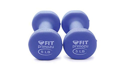 FIT Neoprene Dumbbells (Pairs & Sets) - color: g) BLUE - 5LB - PAIR