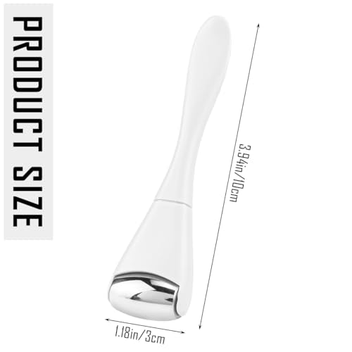 Eye Roller Face Roller Mini Ice Roller Facial Massage Roller Eye Cream Applicator Handheld Metal Eye Roller Skin Care Tool for Relief Facial Puffiness,White