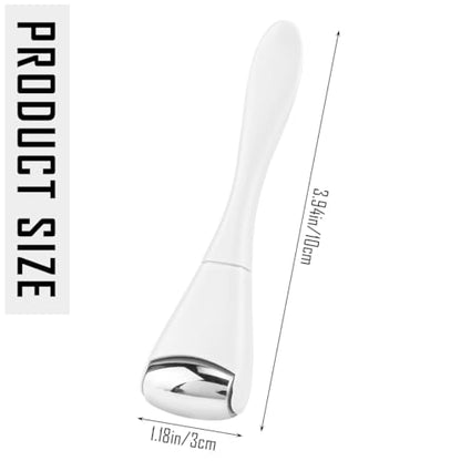 Eye Roller Face Roller Mini Ice Roller Facial Massage Roller Eye Cream Applicator Handheld Metal Eye Roller Skin Care Tool for Relief Facial Puffiness,White