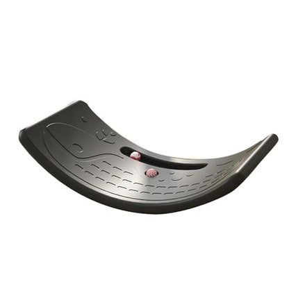 Rocker Board Plastic Load Bearing 110lb Wobble Board for Exercise Indoor - color: Black