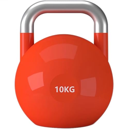 Kettlebell Weights Fitness Exercise Competitive Kettle Bells, Women's Body Shaping Training Kettle Ball, Electroplating Handle, Swing/Squat/Lunge(Orange-10kg)