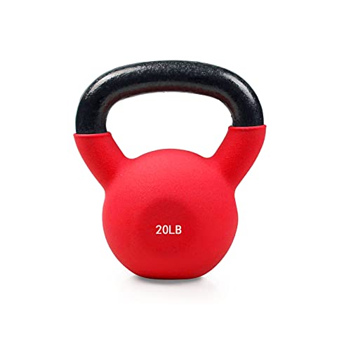 RitFit Neoprene Coated Kettlebell Weight Set, Solid Cast Iron - color: 20LB(Red)