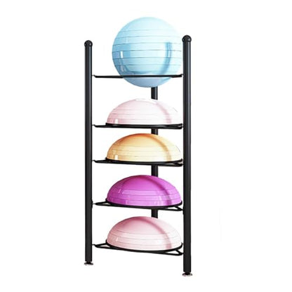 3/5/6/7 Tier Floor Stand Storage Organizer Exercise Half Balance Ball Storage Rack, Home Gym Workout Equipment for Bosu Slam Bowling Medicine Balls