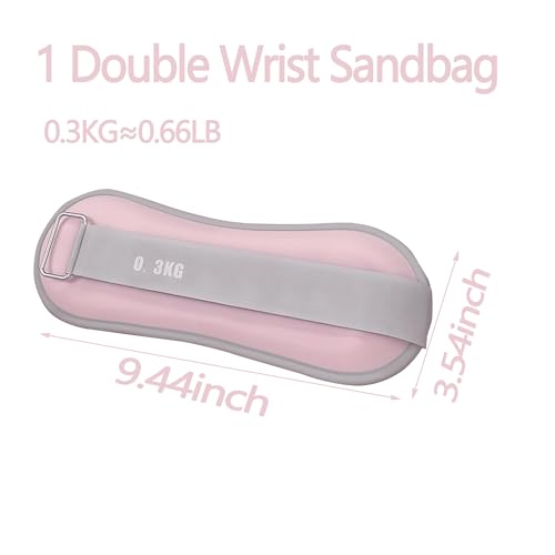 1 Pair 0.66 lbs Adjustable Men's and Women's Hand and Ankle Weights Wrist Weights for Yoga, Walking, Aerobics, Dance Exercise and Other Fitness Exercises (Pink)
