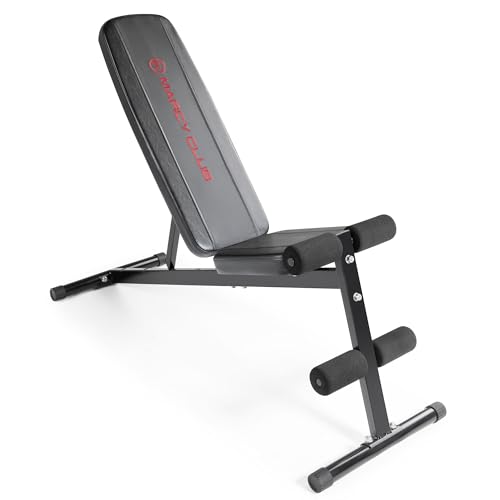 Marcy Multi-Position Adjustable Utility Bench for Home Gym Weightlifting and Strength Training - color: Black/Red