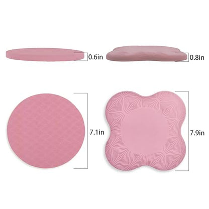 Premium Exercise Knee Support Set of 10 | Thick Foam Yoga Pilates Cushion for Women Men | Knees Elbows Wrists Hands Head Protection - color: Pink