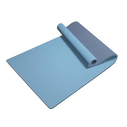 Non Slip Yoga Mat, Eco Friendly Fitness Exercise Mat with Carrying Strap & Bag, 72"L x 24"W x 0.24" Thick Workout Mat for Women Men Kids Pilates & Floor Exercises - color: Blue