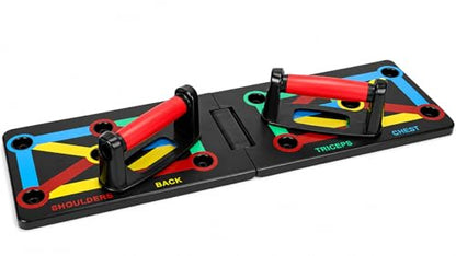 Push Up Board Fitness System, Portable Home Gym Workout Equipment with Resistance Handles, for Chest, Shoulders, Triceps & Back