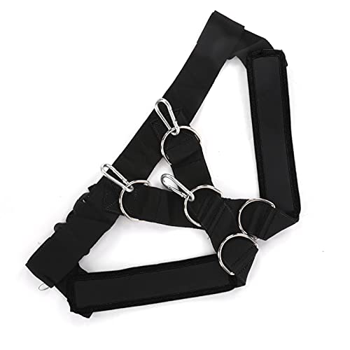 Shoulder Strap Pulling Sled Harness for Core Strength Training, Adjustable Resistance Bands Harness Vest for Team Sports Speed Agility Training, Nylon Metal Material, for Fitness Enthusiasts - color: Black
