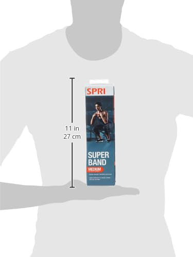 SPRI Superbands - Resistance Band for Assisted Pull-ups, Core Fitness, and Strength Training Resistance Exercises - Versatile Tool for Flexibility, Stamina, and Balance - 1", Red