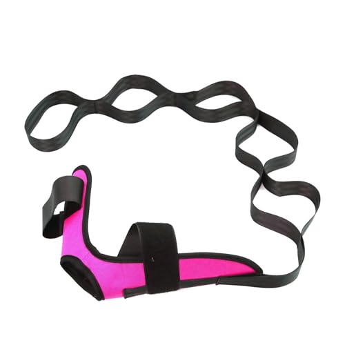 Segmented Yoga Strap with Loops – Physical Leg Stretcher for Fascia, Flexibility, Rehabilitation, Ankle Correction, Hemiplegia Recovery Aid, Adjustable Cotton Stretching Belt for Home/Gym - color: Pink