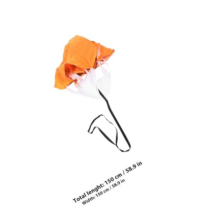 Beavorty Running Training Parachute Resistance Trainer with Silver-Coated Orange Canopy for Adult Exercise Equipment, Speed and Power Agility Gear for Track and Field Sprinting